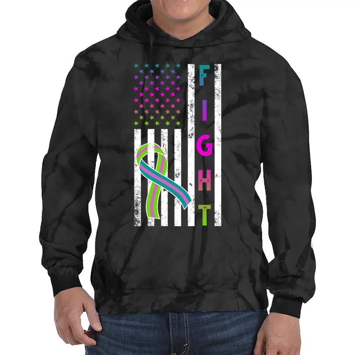 Fight Metastatic Breast Cancer American Flag Tie Dye Hoodie