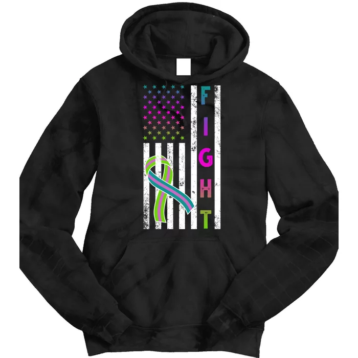 Fight Metastatic Breast Cancer American Flag Tie Dye Hoodie