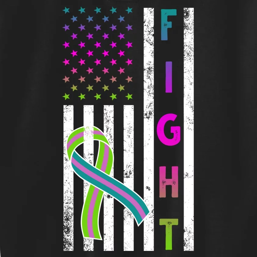 Fight Metastatic Breast Cancer American Flag Kids Sweatshirt