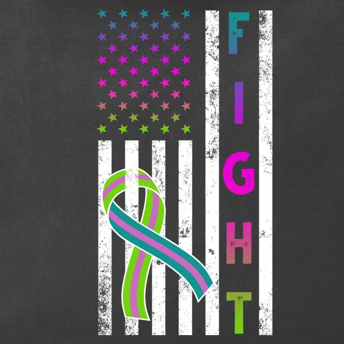 Fight Metastatic Breast Cancer American Flag Zip Tote Bag