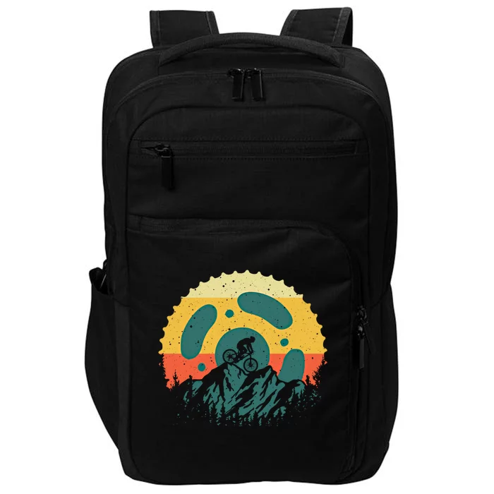 Funny Mountain Bike Art Vintage Cycling Gear Gift Impact Tech Backpack