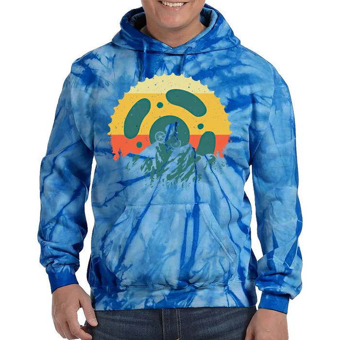 Funny Mountain Bike Art Vintage Cycling Gear Gift Tie Dye Hoodie