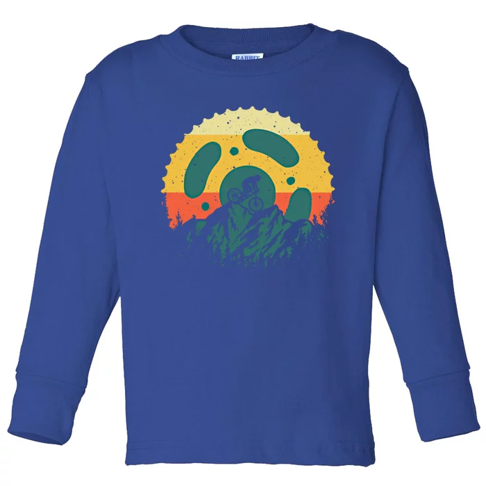 Funny Mountain Bike Art Vintage Cycling Gear Gift Toddler Long Sleeve Shirt