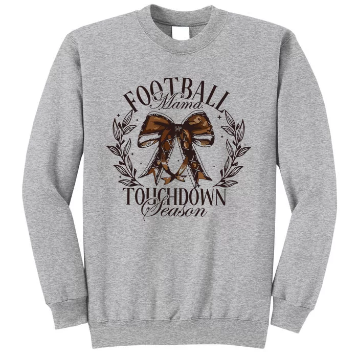 Football Mama Bow Fall Coquette Bow Tall Sweatshirt