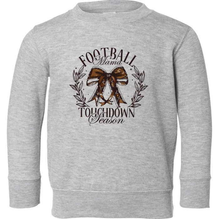 Football Mama Bow Fall Coquette Bow Toddler Sweatshirt