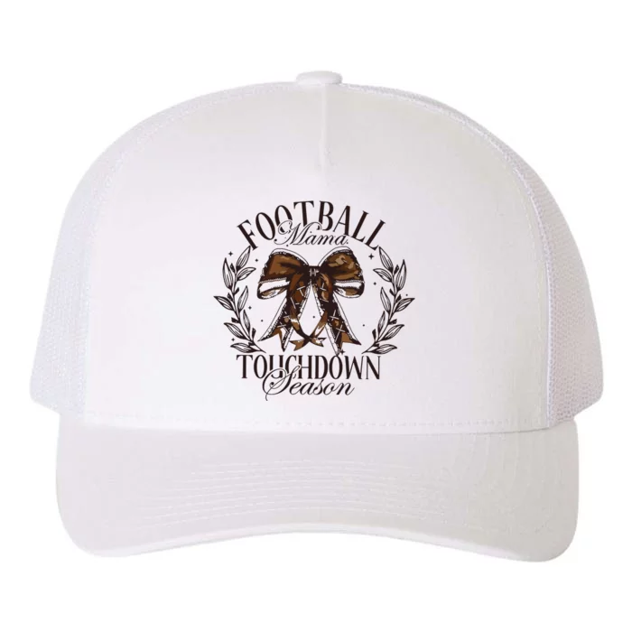 Football Mama Bow Fall Coquette Bow Yupoong Adult 5-Panel Trucker Hat