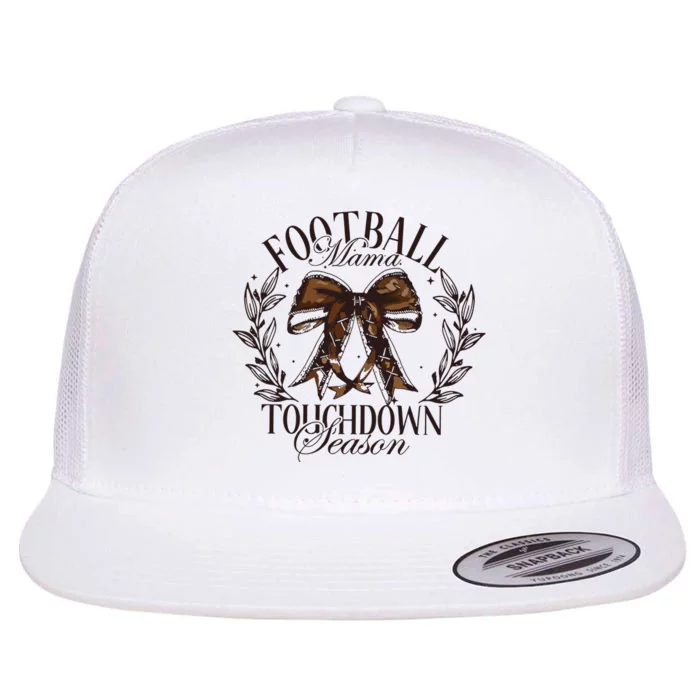 Football Mama Bow Fall Coquette Bow Flat Bill Trucker Hat