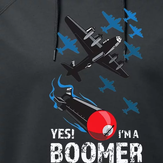 Funny Military Bomber Design For Boomers Performance Fleece Hoodie