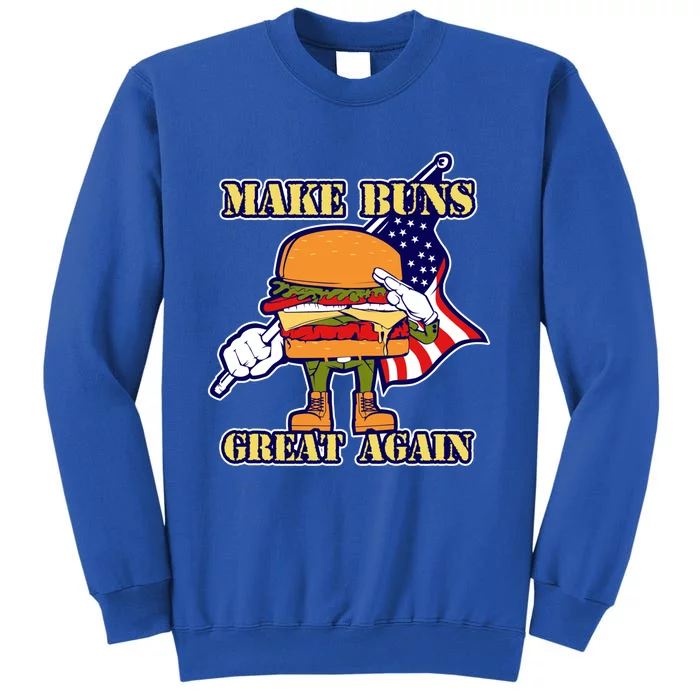 Funny Make Buns Great Again American Flag Burger Buns Funny Gift Sweatshirt