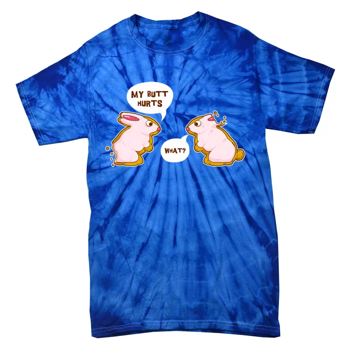 Funny My Butt Hurts Chocolate Bite Rabbit Easter Candy Bunny Gift Tie-Dye T-Shirt