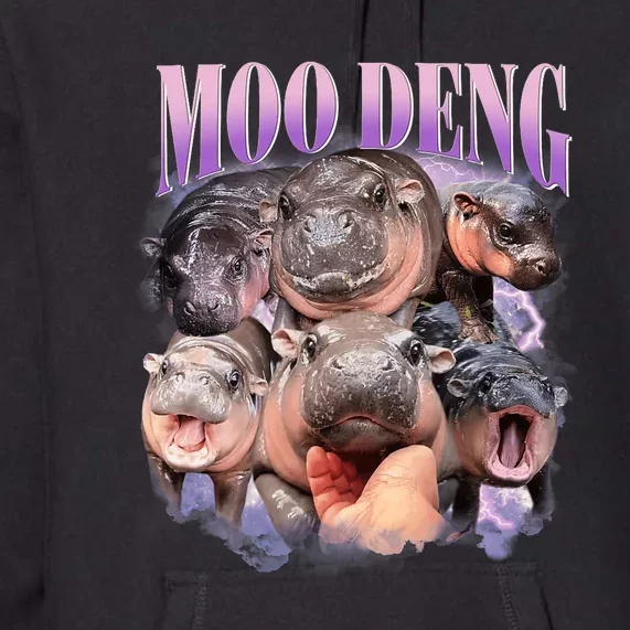 Funny Moodeng Baby Pygmy Hippo Cute Zoo For Family Moo Deng Lovers Premium Hoodie