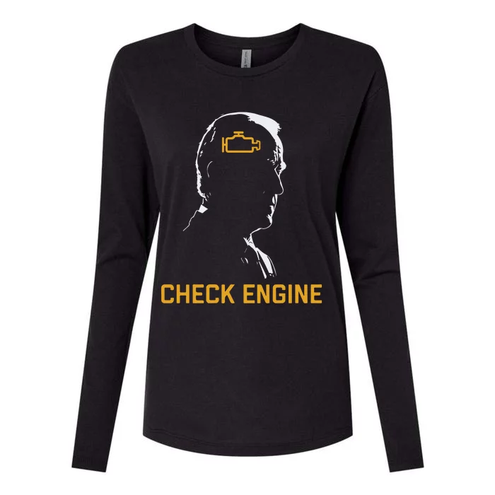 Funny Meme Biden Check Engine Light Anti Biden Womens Cotton Relaxed Long Sleeve T-Shirt