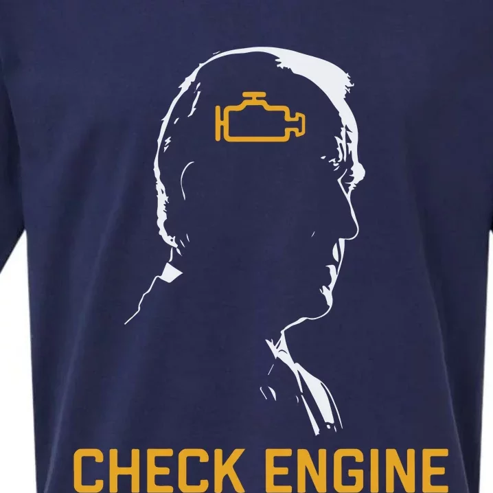 Funny Meme Biden Check Engine Light Anti Biden Sueded Cloud Jersey T-Shirt