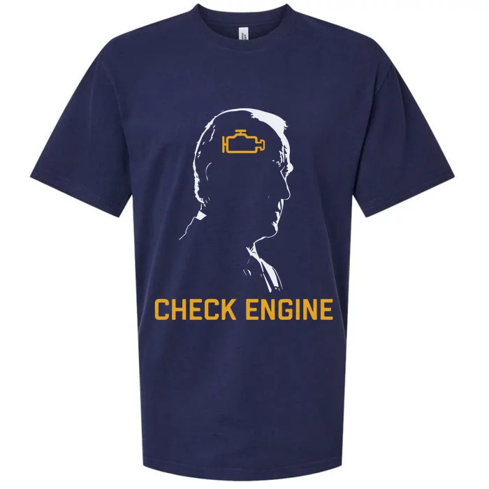 Funny Meme Biden Check Engine Light Anti Biden Sueded Cloud Jersey T-Shirt