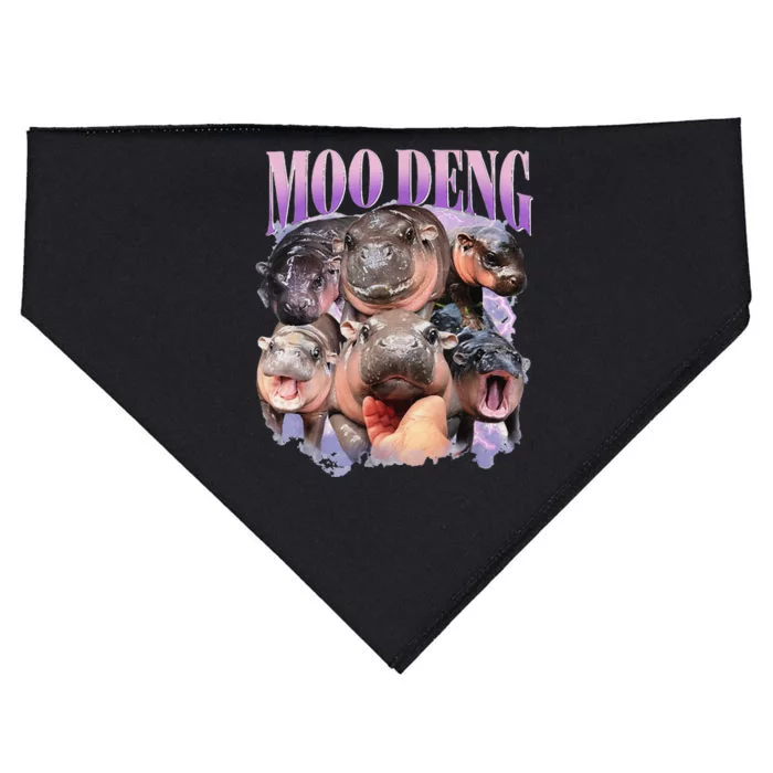 Funny Moodeng Baby Pygmy Hippo Cute Zoo For Family USA-Made Doggie Bandana