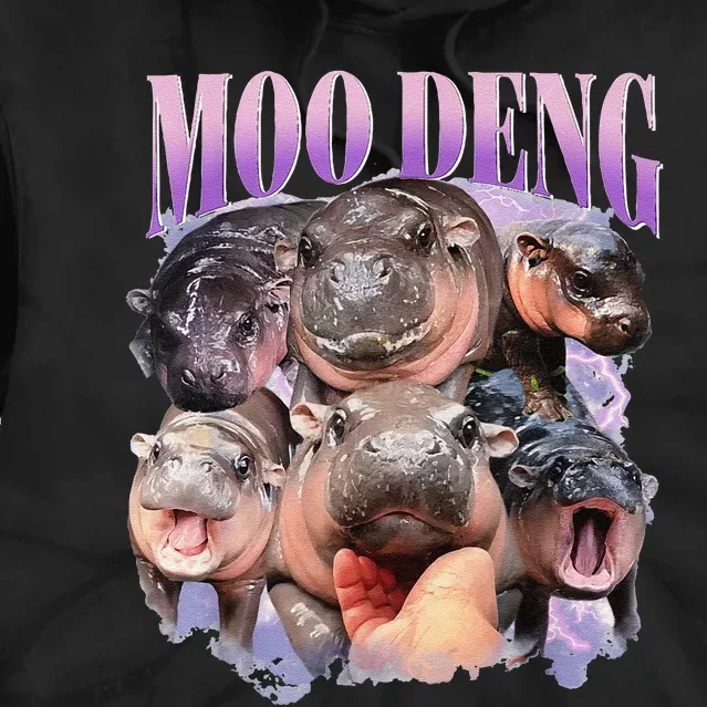 Funny Moodeng Baby Pygmy Hippo Cute Zoo For Family Tie Dye Hoodie