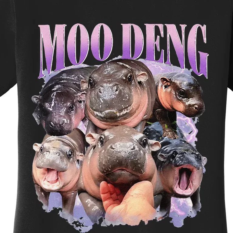 Funny Moodeng Baby Pygmy Hippo Cute Zoo For Family Women's T-Shirt