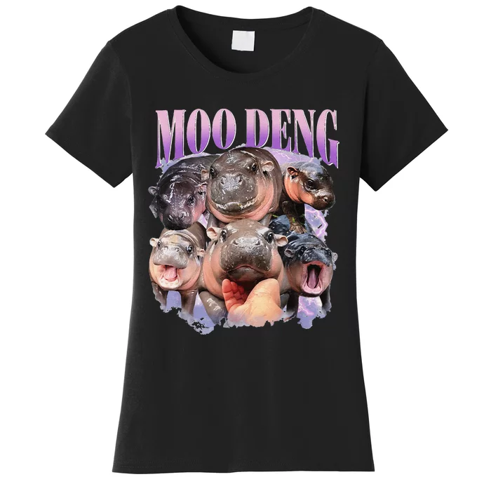 Funny Moodeng Baby Pygmy Hippo Cute Zoo For Family Women's T-Shirt