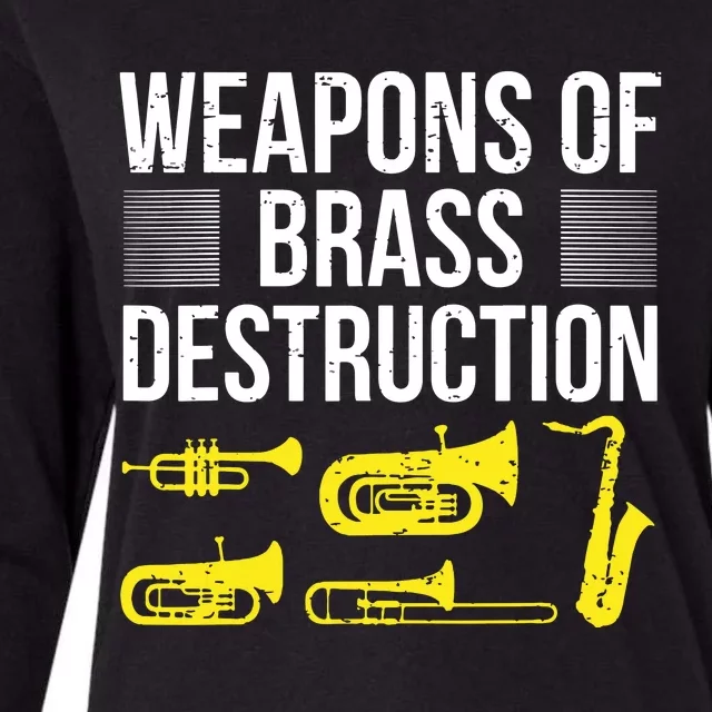 Funny Marching Band Trumpet Player Trombone Brass Band Music Womens Cotton Relaxed Long Sleeve T-Shirt