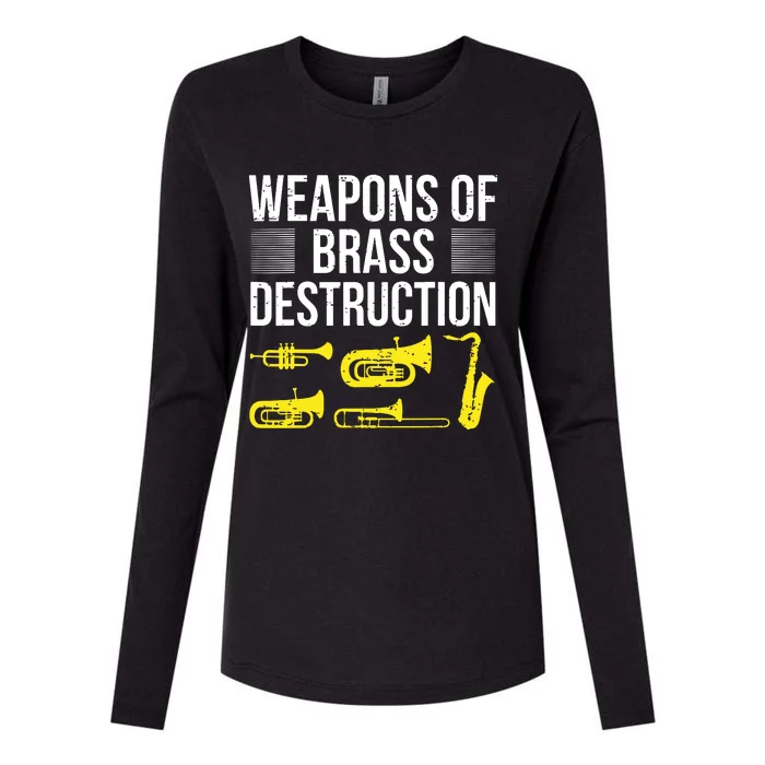 Funny Marching Band Trumpet Player Trombone Brass Band Music Womens Cotton Relaxed Long Sleeve T-Shirt