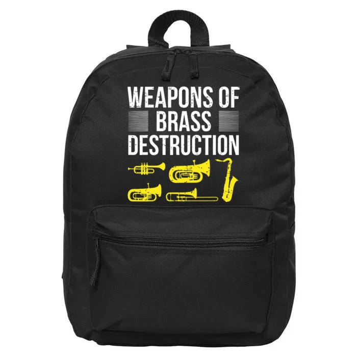 Funny Marching Band Trumpet Player Trombone Brass Band Music 16 in Basic Backpack