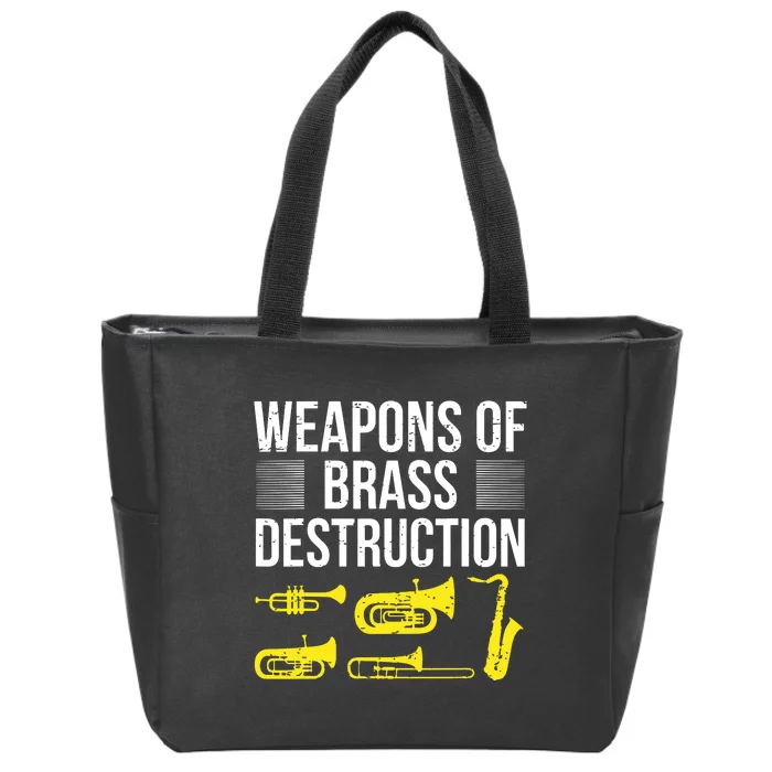 Funny Marching Band Trumpet Player Trombone Brass Band Music Zip Tote Bag