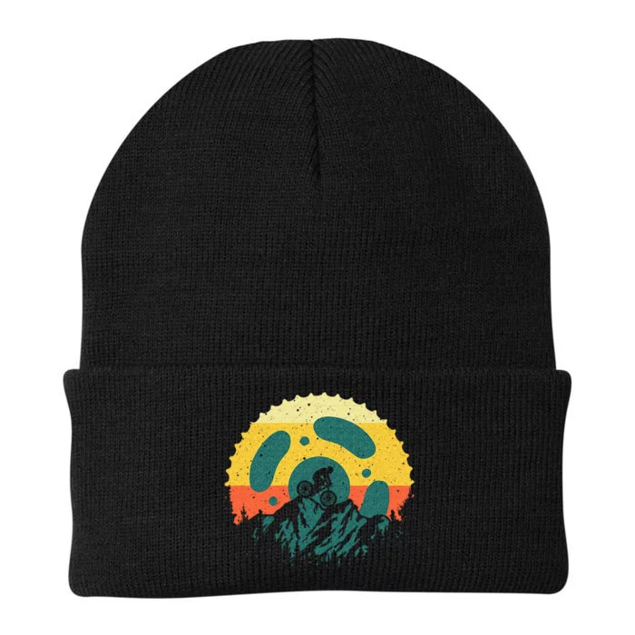 Funny Mountain Bike Art For Men Women Vintage Cycling Gear Knit Cap Winter Beanie