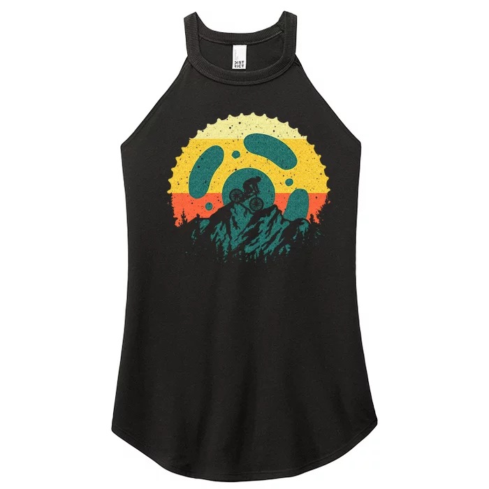 Funny Mountain Bike Art For Men Women Vintage Cycling Gear Women’s Perfect Tri Rocker Tank