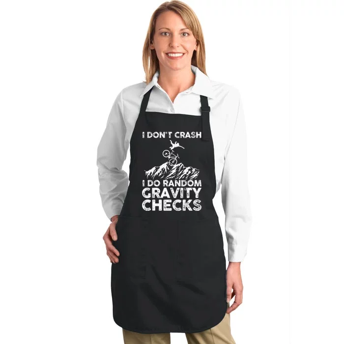 Funny Mountain Bike Art Mtb Mountain Biking Lover Wo Full-Length Apron With Pocket