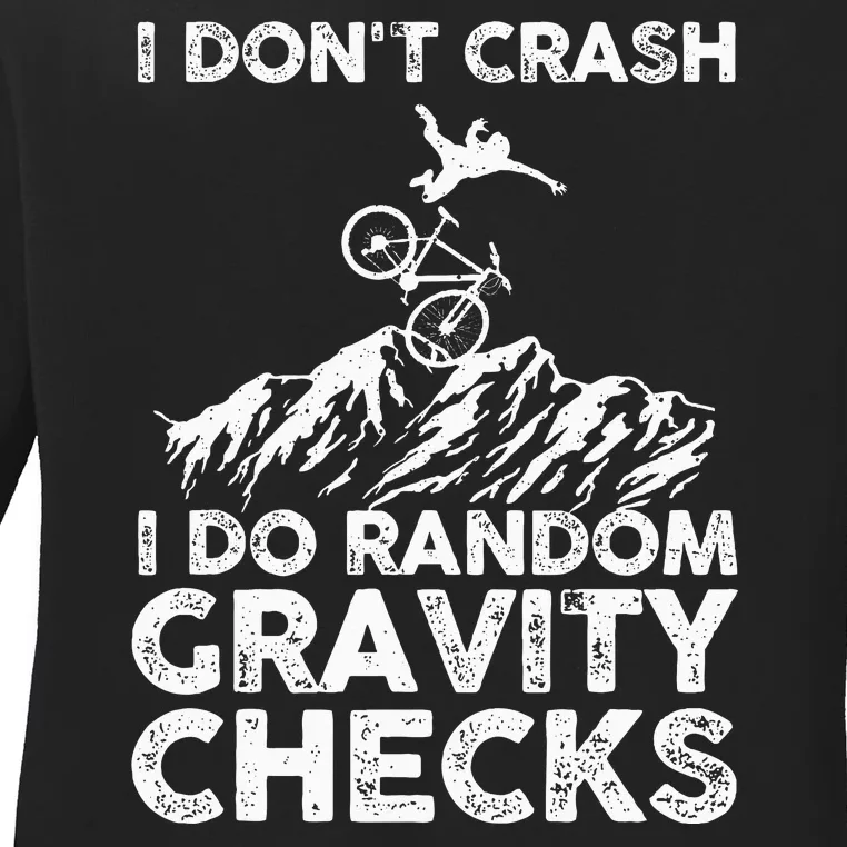 Funny Mountain Bike Art Mtb Mountain Biking Lover Wo Ladies Long Sleeve Shirt