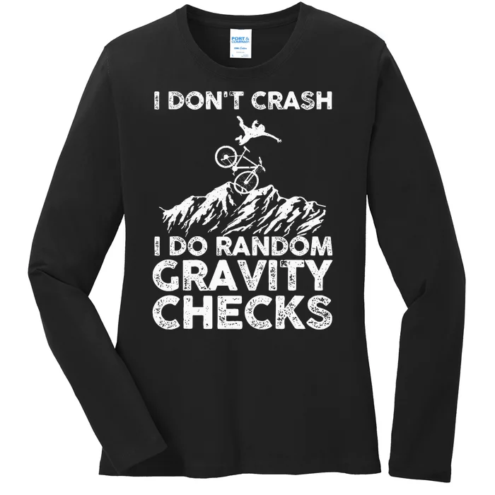 Funny Mountain Bike Art Mtb Mountain Biking Lover Wo Ladies Long Sleeve Shirt