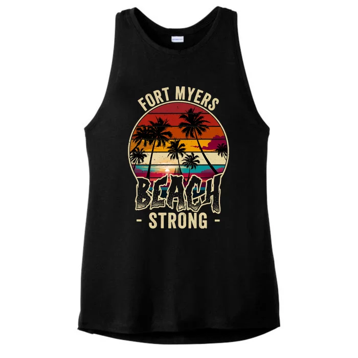 Fort Myers Beach Strong Community Strength Prayer Support Ladies Tri-Blend Wicking Tank