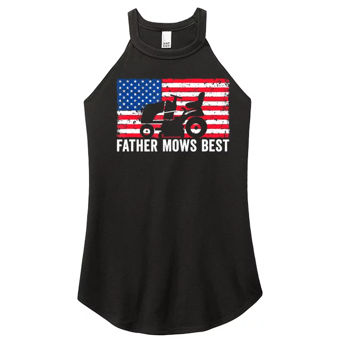 Father Mows Best Lawn Care Dad Mowing Patriotic FatherS Day Women’s Perfect Tri Rocker Tank