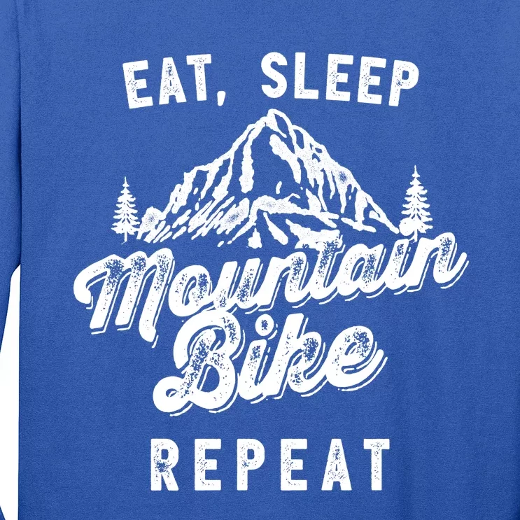 Funny Mountain Biking Funny Gifteat Sleep Mountain Bike Repeat Long Sleeve Shirt