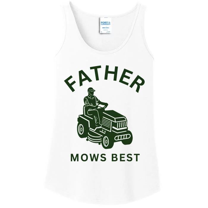 Father Mows Best Family Daddy Dad Ladies Essential Tank