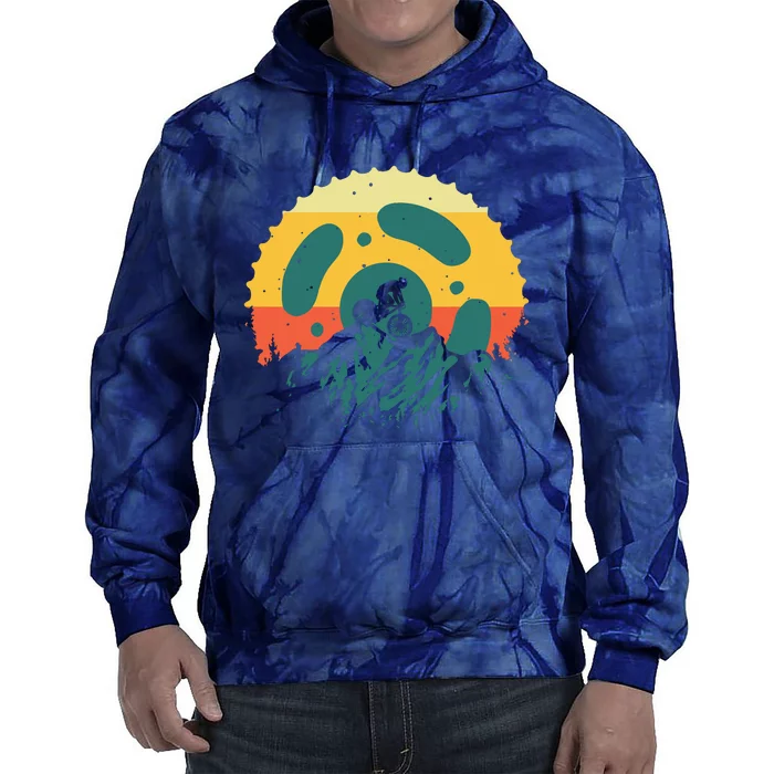 Funny Mountain Bike Art For Men Women Vintage Cycling Gear Tie Dye Hoodie