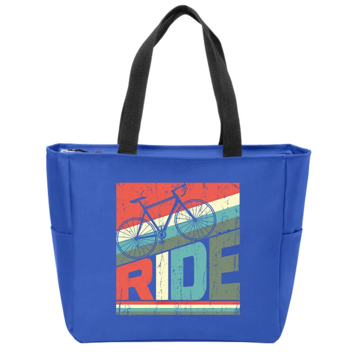 Funny Mountain Biking Vintage Ride Mtb Funny Gift Cool Gift Zip Tote Bag