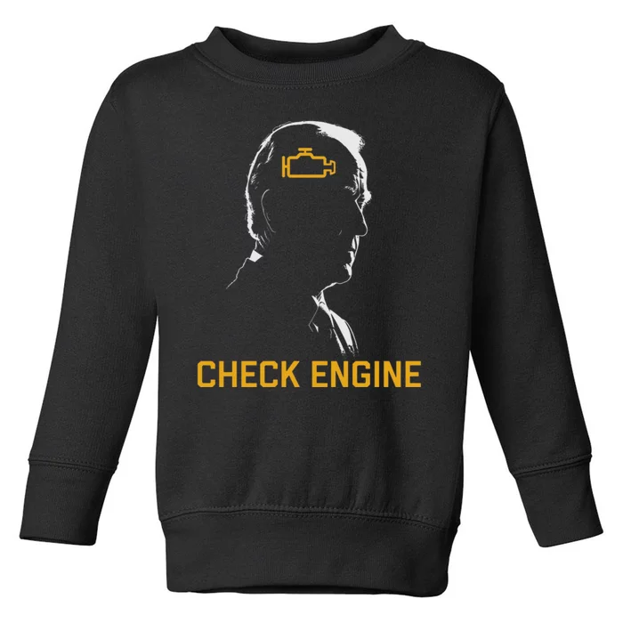 Funny Meme Biden Check Engine Light anti Biden Toddler Sweatshirt