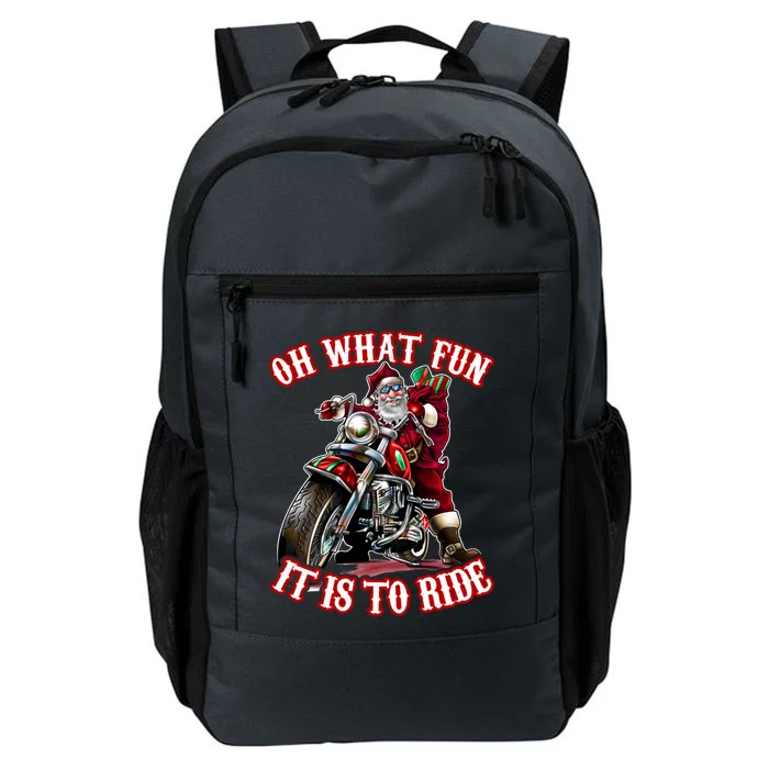 Funny Motorcycle Biker Grandpa Santa Rider Christmas Gift Meaningful Gift Daily Commute Backpack