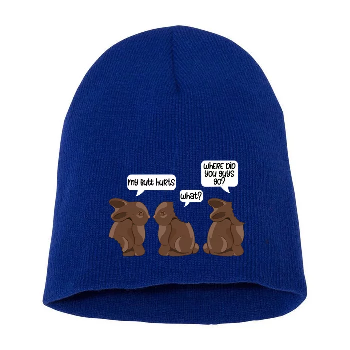 Funny My Butt Hurts Bunny Chocolate Easter Cool Gift Short Acrylic Beanie