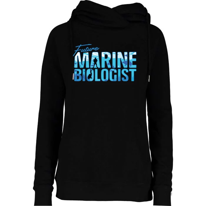 Future Marine Biologist Ocean Student Biology Gift Womens Funnel Neck Pullover Hood