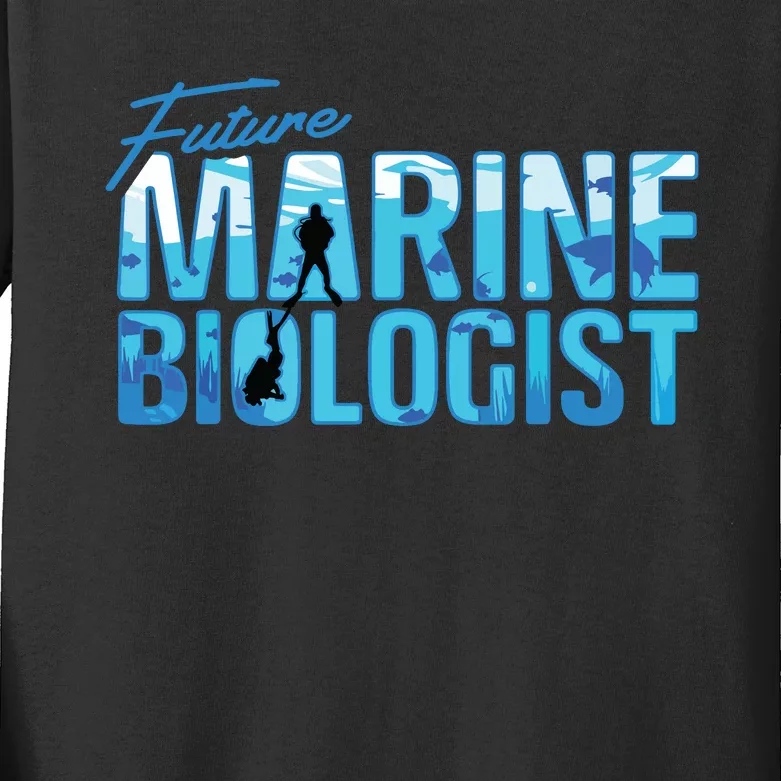 Future Marine Biologist Ocean Student Biology Gift Kids Long Sleeve Shirt