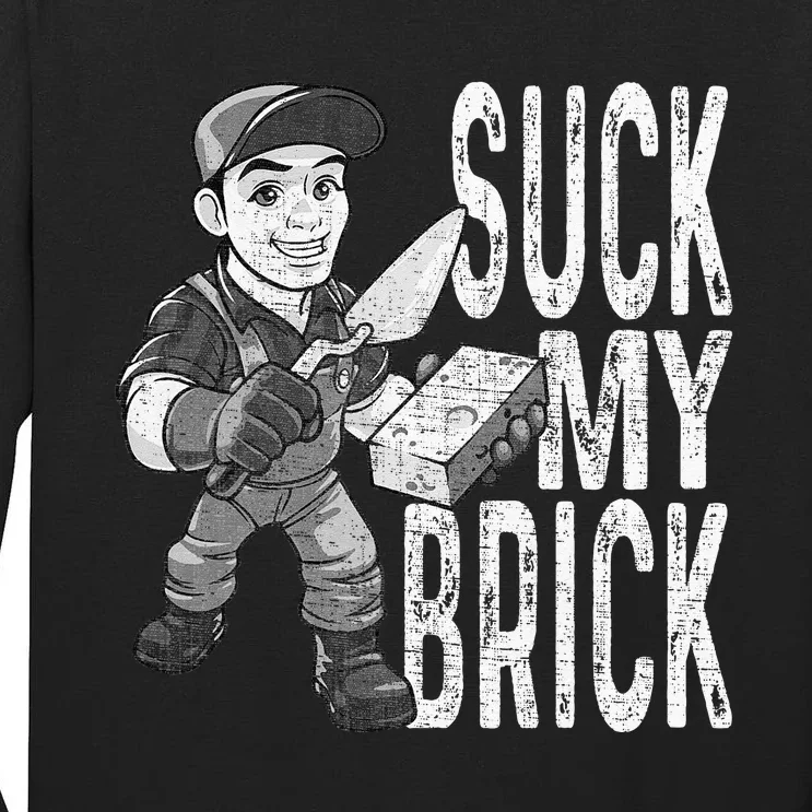 Funny Mason Bricklayer Hard Work Brickie Brickmason Building Tall Long Sleeve T-Shirt