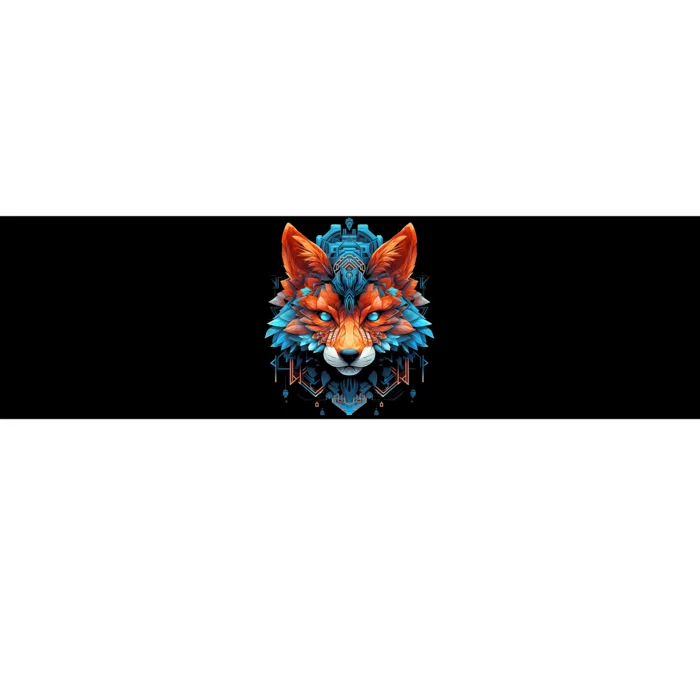 Fox Mandala Blue Eyes Animal Art Fox Bumper Sticker