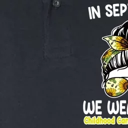 Floral Messy Bun In September We Wear Gold Childhood Cancer Softstyle Adult Sport Polo