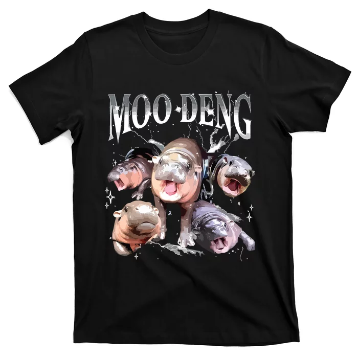 Funny Moodeng Baby Pygmy Hippo Cute Zoo For Family T-Shirt