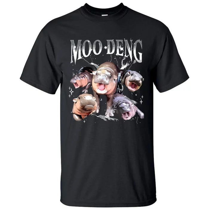 Funny Moodeng Baby Pygmy Hippo Cute Zoo For Family Tall T-Shirt