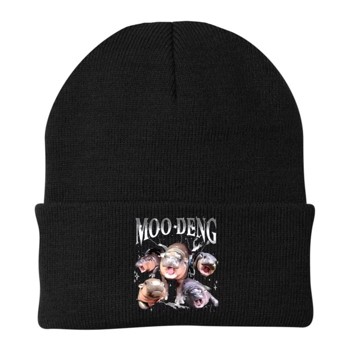 Funny Moodeng Baby Pygmy Hippo Cute Zoo For Family Knit Cap Winter Beanie