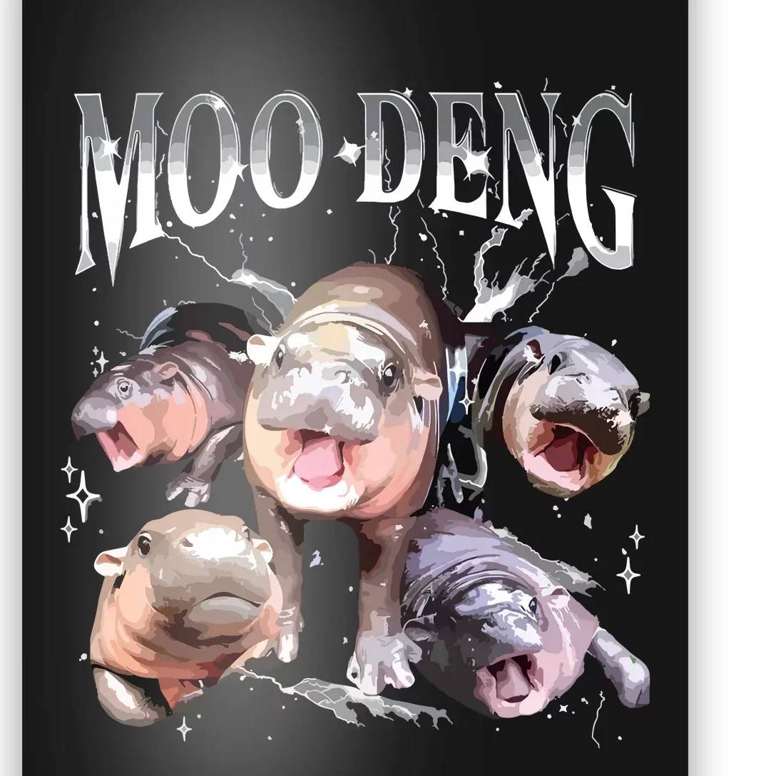 Funny Moodeng Baby Pygmy Hippo Cute Zoo For Family Poster