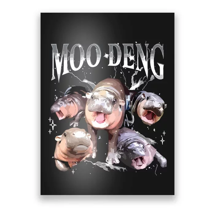 Funny Moodeng Baby Pygmy Hippo Cute Zoo For Family Poster